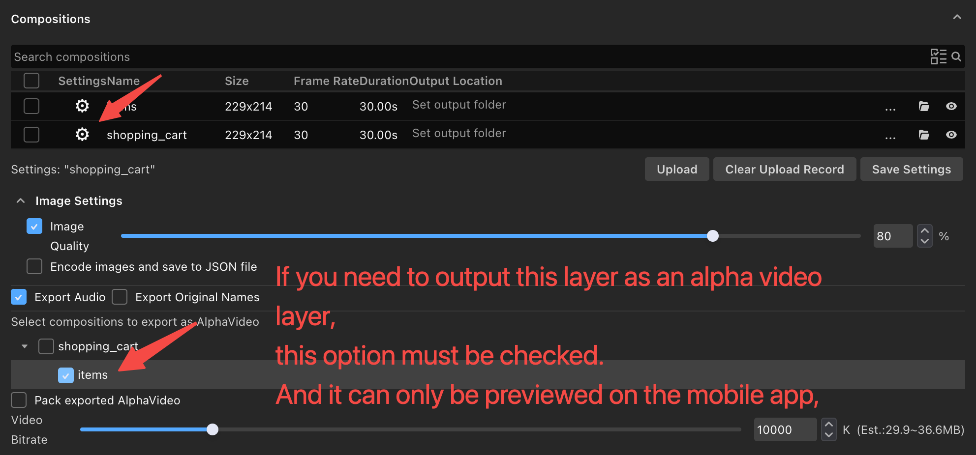 Alpha Video Configuration
