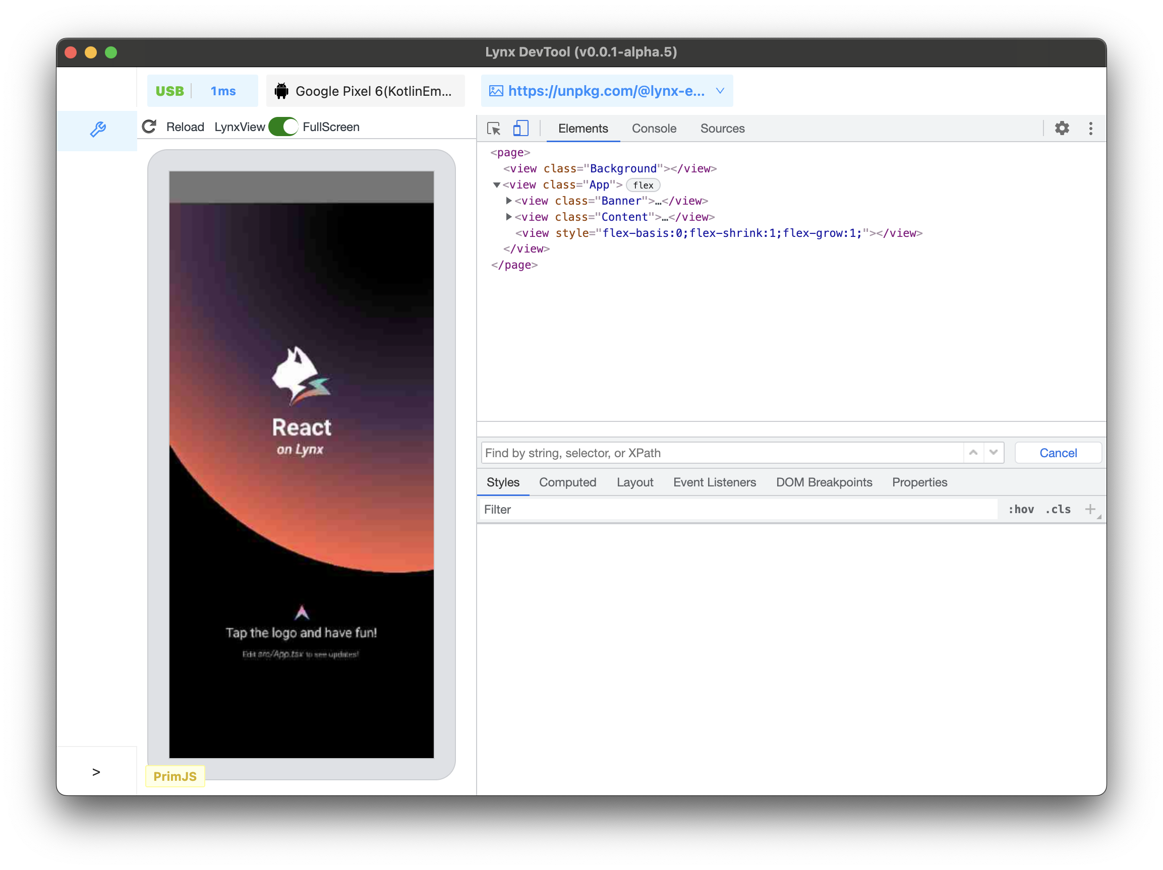 Lynx DevTool 接入成功