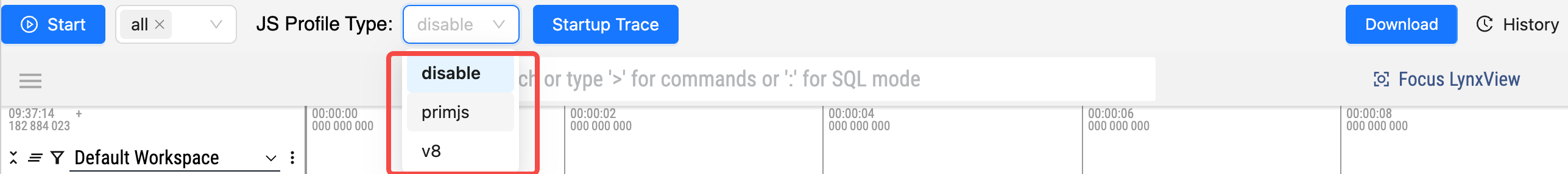Choose JS Profile Type